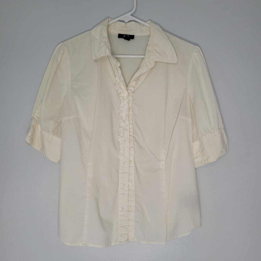 AGB, L, white blouse